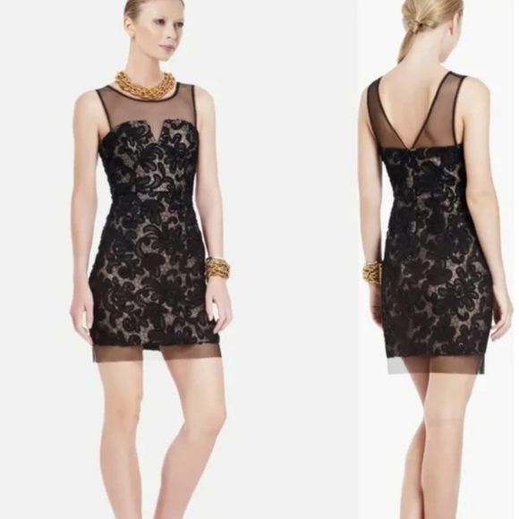 BCBGMaxAzria Dresses & Skirts - BCBGMAXAZRIA beautiful Embroidered black party dress